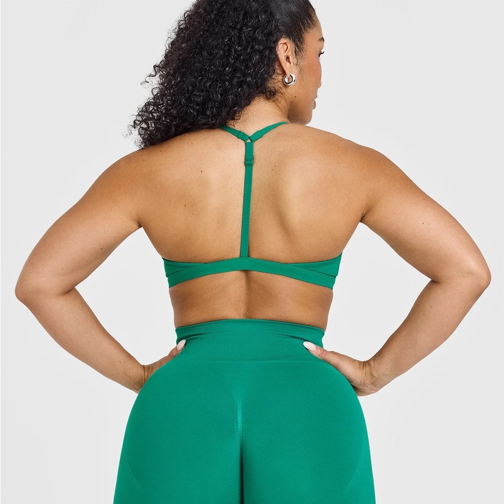 NWOT Oner Active Unified Ultra Micro V-Neck Bralette in Washed Emerald Green (S)